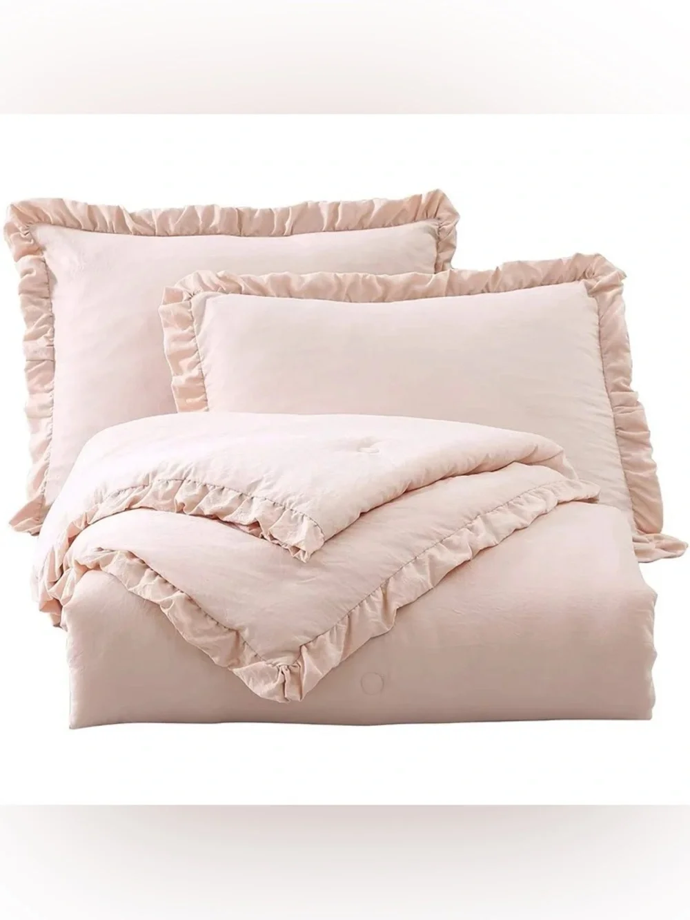 Soft Blush Ruffle king 3 piece Comforter Set